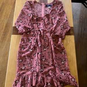 Blue rain floral dress. Large. Worn once.